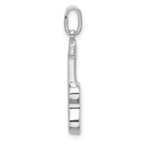 Sterling Silver Guitar Pendant, Detailed Acoustic Instrument Charm for Music Lovers