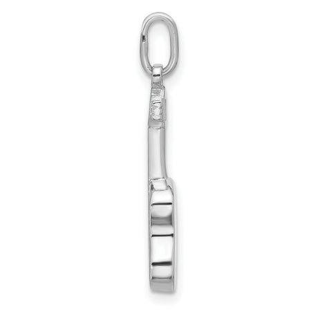 Sterling Silver Guitar Pendant, Detailed Acoustic Instrument Charm for Music Lovers