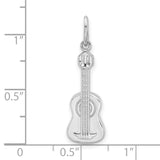 Sterling Silver Guitar Pendant, Detailed Acoustic Instrument Charm for Music Lovers