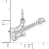 Sterling Silver Electric Guitar Pendant Charm, Musician Jewelry for Rock Lovers