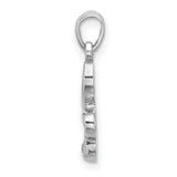 Sterling Silver Treble Clef Pendant with Cubic Zirconia, Music Note Charm Jewelry