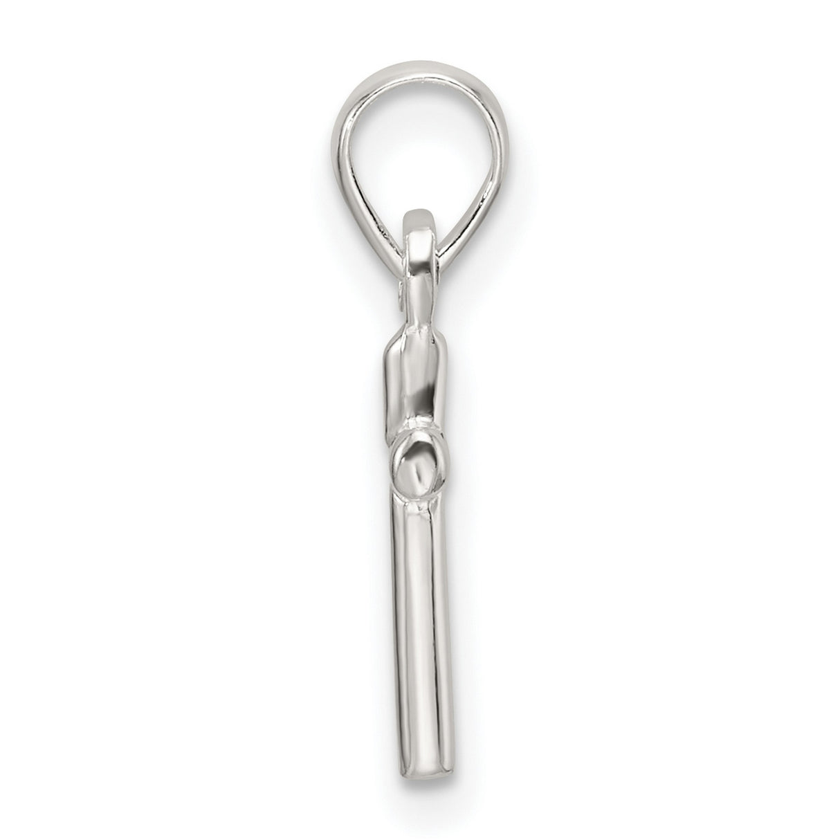 Sterling Silver Cross Pendant with Smooth Finish and Modern Geometric Design