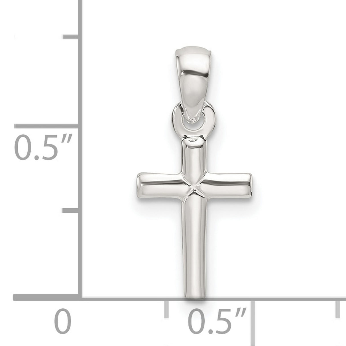 Sterling Silver Cross Pendant with Smooth Finish and Modern Geometric Design