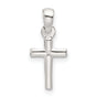 Sterling Silver Cross Pendant with Smooth Finish and Modern Geometric Design