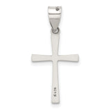 Antiqued Solid Textured Latin Cross Charm Pendant in Real 925 Sterling Silver