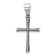 Antiqued Solid Textured Latin Cross Charm Pendant in Real 925 Sterling Silver