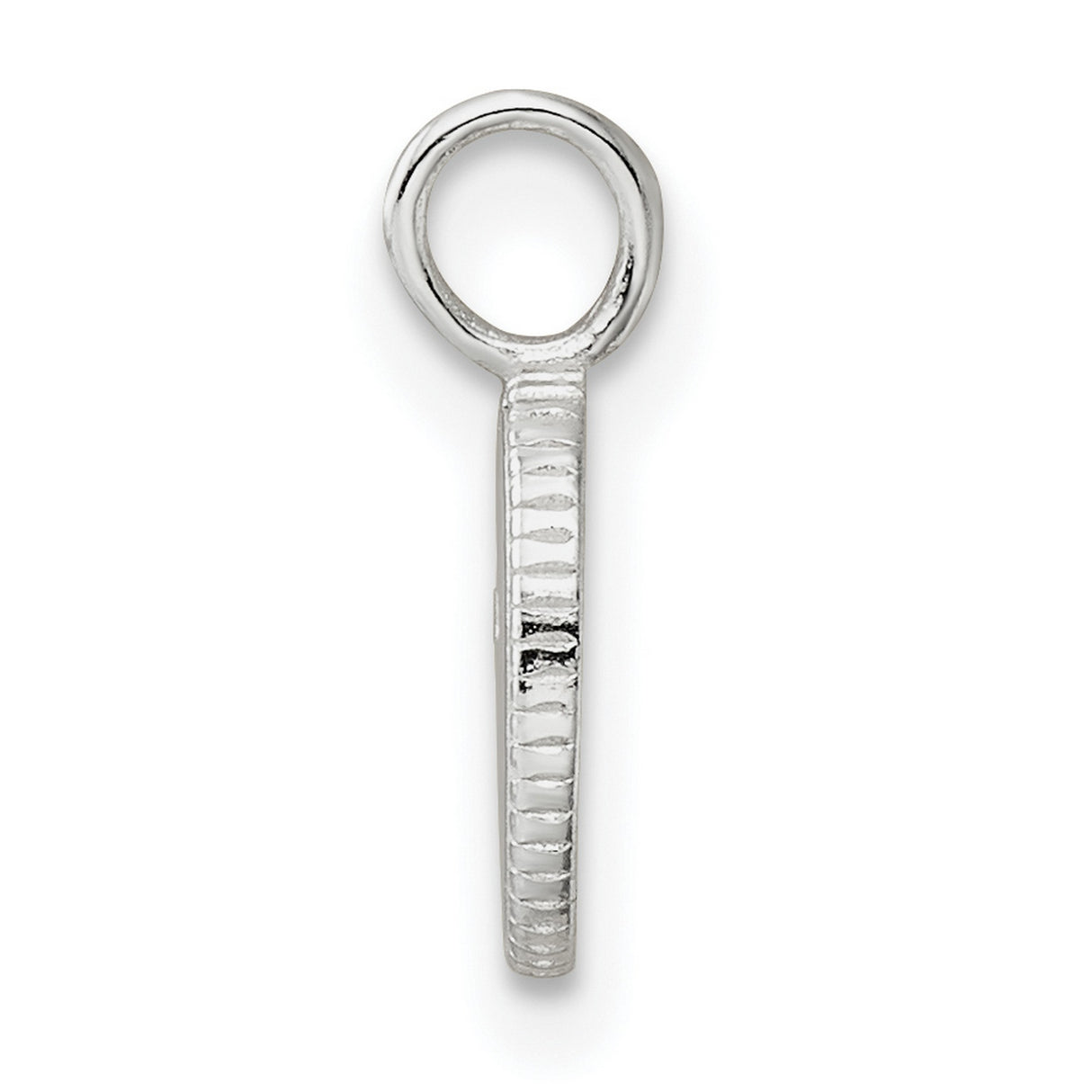 Sterling Silver Oval Cross Pendant with Beaded Edge and Textured Border