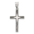 Antiqued Solid Textured Cross Charm Pendant in Real 925 Sterling Silver