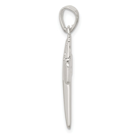 Sterling Silver Cross Pendant with Rounded Edge Design, Modern Faith Symbol for Men and Women