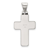 Sterling Silver Cross Pendant with Satin Matte and Polished Finish, Minimalist Faith Design