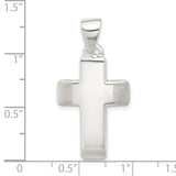 Sterling Silver Cross Pendant with Satin Matte and Polished Finish, Minimalist Faith Design