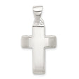 Sterling Silver Cross Pendant with Satin Matte and Polished Finish, Minimalist Faith Design