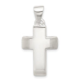 Sterling Silver Cross Pendant with Satin Matte and Polished Finish, Minimalist Faith Design