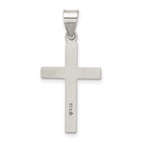 Antiqued Solid Textured Cross Charm Pendant in Real 925 Sterling Silver