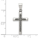 Antiqued Solid Textured Cross Charm Pendant in Real 925 Sterling Silver