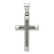 Antiqued Solid Textured Cross Charm Pendant in Real 925 Sterling Silver