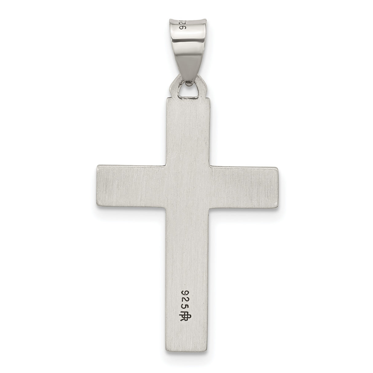 Antiqued Solid Textured Cross Charm Pendant in Real 925 Sterling Silver