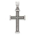 Antiqued Solid Textured Cross Charm Pendant in Real 925 Sterling Silver