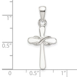 Sterling Silver Infinity Cross Pendant with White Enamel Accent, Unisex Spiritual Jewelry