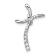 Sterling Silver Twisted Cross Pendant with Cubic Zirconia Accents, Unisex Wave Design