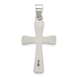 Antiqued Solid Cross Charm Pendant in Real 925 Sterling Silver