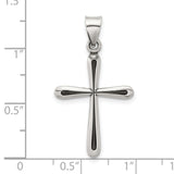 Antiqued Solid Textured Cross Charm Pendant in Real 925 Sterling Silver