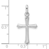 Sterling Silver Cross Pendant with Tapered Spiritual Design for Men and Women