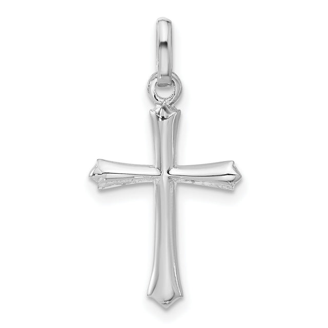 Sterling Silver Cross Pendant with Tapered Spiritual Design for Men and Women