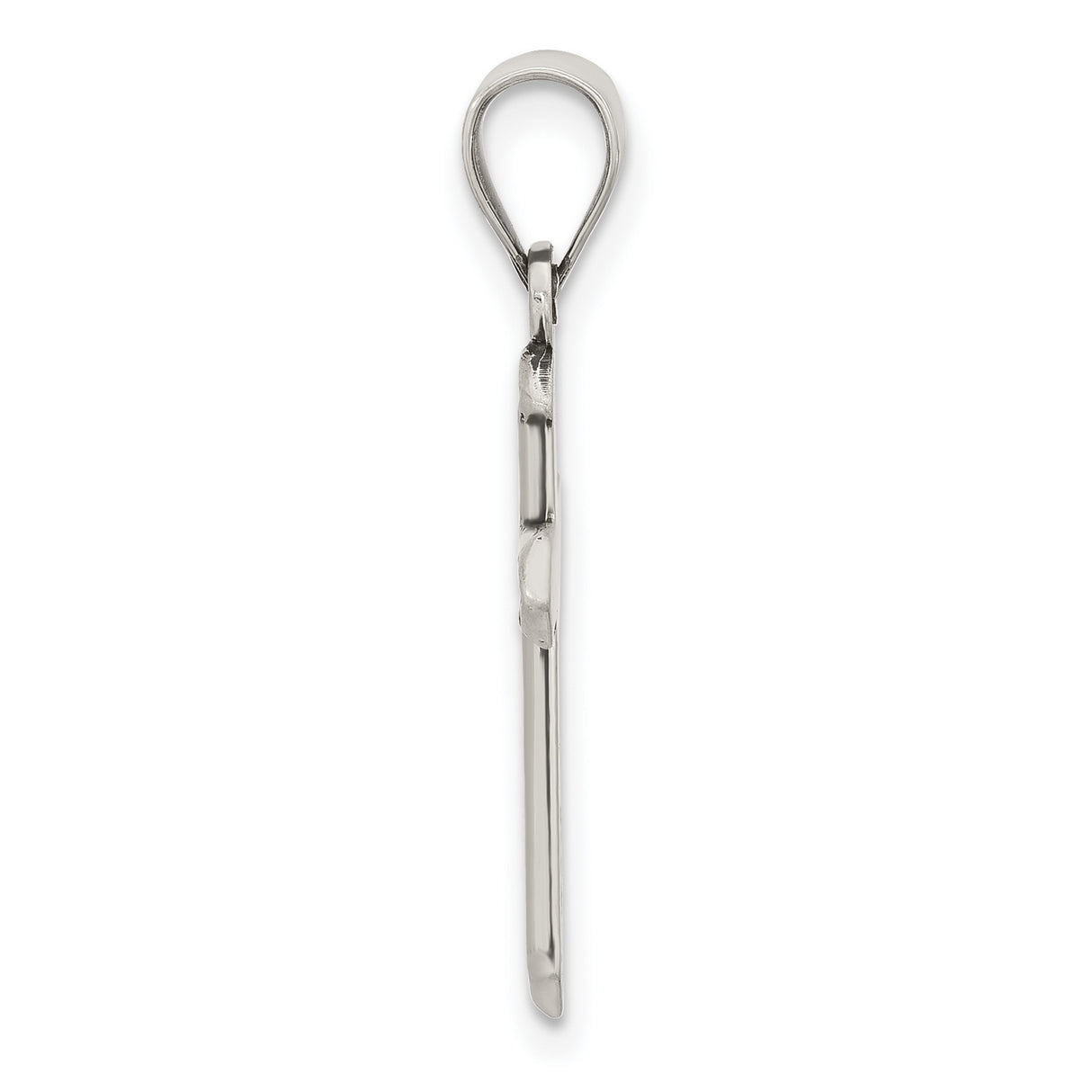 Sterling Silver Cross Pendant with Textured Antiqued Arrowhead Design for Men and Women