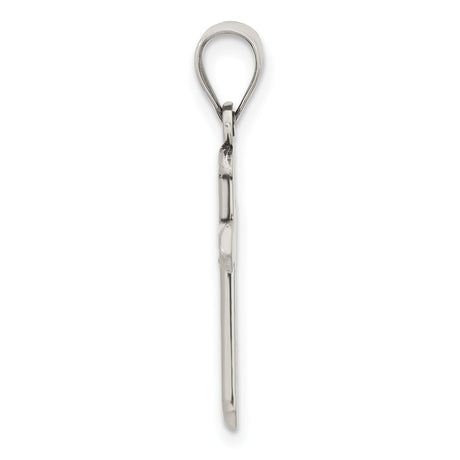 Sterling Silver Cross Pendant with Textured Antiqued Arrowhead Design for Men and Women