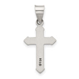 Sterling Silver Cross Pendant with Textured Antiqued Arrowhead Design for Men and Women