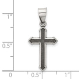 Sterling Silver Cross Pendant with Textured Antiqued Arrowhead Design for Men and Women
