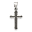 Sterling Silver Cross Pendant with Textured Antiqued Arrowhead Design for Men and Women