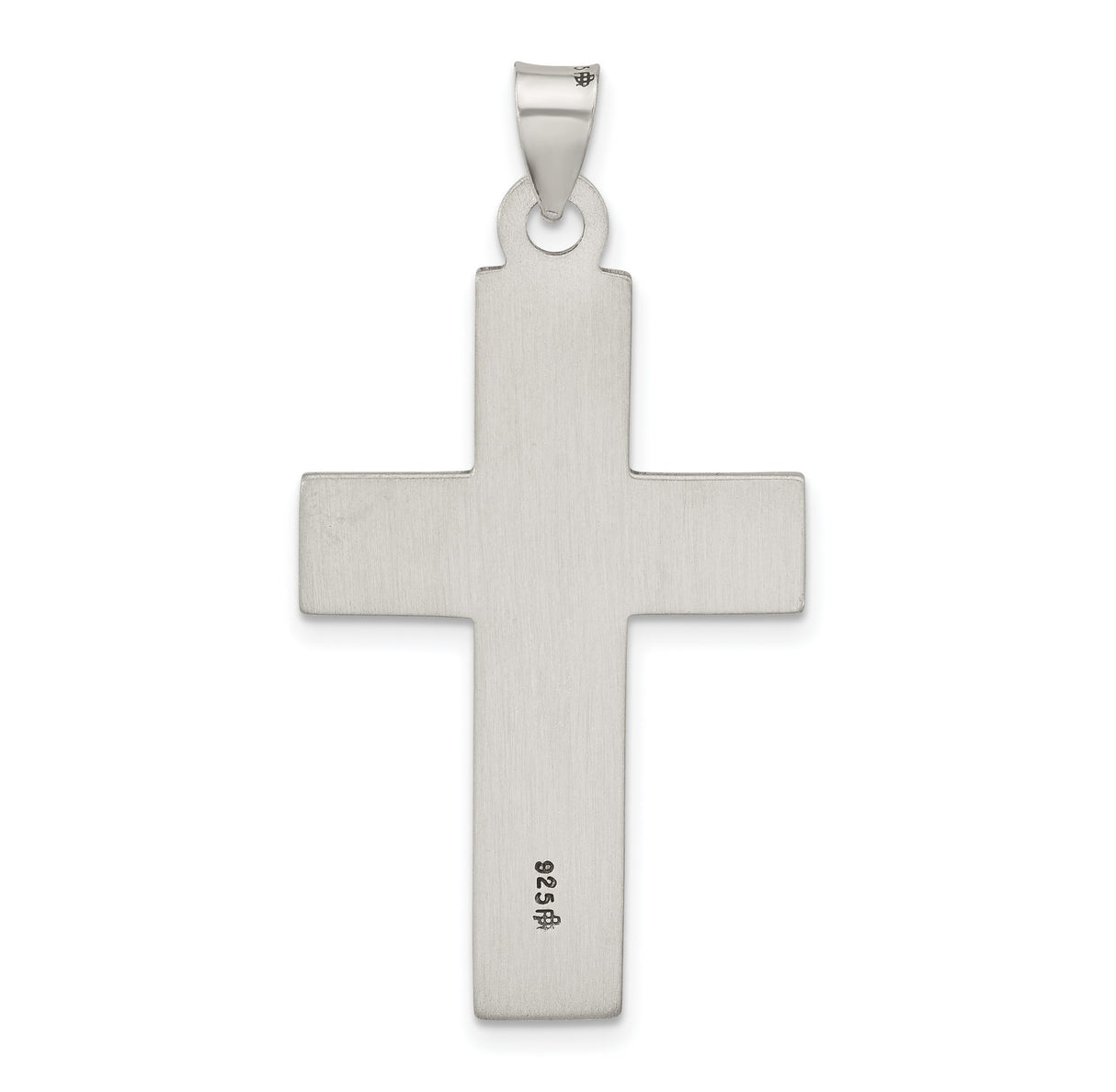 Antiqued Solid Textured Cross Charm Pendant in Real 925 Sterling Silver