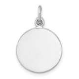 Sterling Silver Circle Pendant with Cross Cut-Out and Pink Crystal Accent