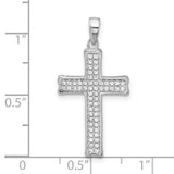Sterling Silver Cross Pendant with Cubic Zirconia, High Polish Religious Jewelry for Men and Women