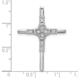 Sterling Silver Cross Pendant with Cubic Zirconia Accents, Polished Finish, Modern Faith Design