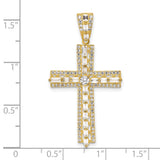 Sterling Silver Cross Pendant with Cubic Zirconia, Baguette Stones, Faith Design