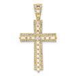 Sterling Silver Cross Pendant with Cubic Zirconia, Baguette Stones, Faith Design