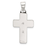 Sterling Silver Crucifix Cross Pendant, Polished Modern Religious Jewelry for Men and Women