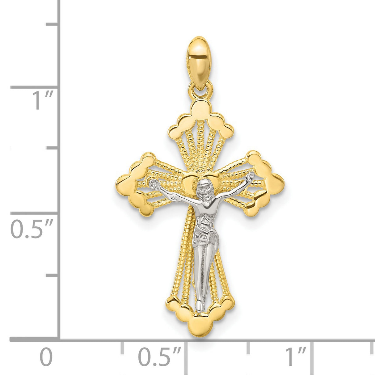 Sterling Silver Crucifix Pendant with Jesus Figure, Polished Religious Christian Jewelry