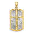 Sterling Silver Crucifix Cross Pendant with Cubic Zirconia and Gold Tone Jesus Figure
