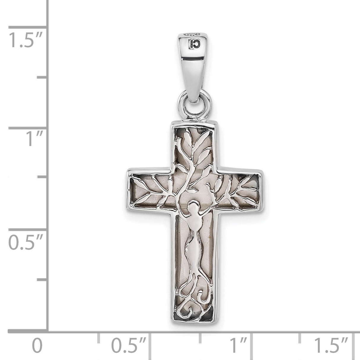 Sterling Silver Reversible Cross Pendant with Tree of Life Design