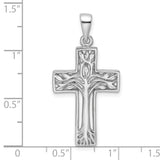 Sterling Silver Cross Pendant with Tree Design, Spiritual Nature-Inspired Jewelry