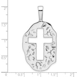 Cut Out Cross Reversible Charm Pendant in Real 925 Sterling Silver