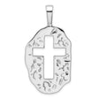 Cut Out Cross Reversible Charm Pendant in Real 925 Sterling Silver