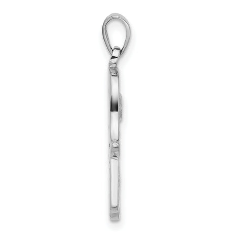 Sterling Silver Hamsa Hand Pendant with Cubic Zirconia and Evil Eye Symbol