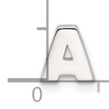 Sterling Silver Letter A Pendant, Polished Block Alphabet Charm for Necklace or Bracelet