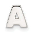 Sterling Silver Letter A Pendant, Polished Block Alphabet Charm for Necklace or Bracelet