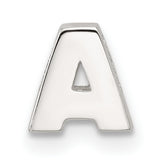 Sterling Silver Letter A Pendant, Polished Block Alphabet Charm for Necklace or Bracelet